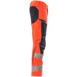 Mascot 19079-511 Broek met kniezakken Hi-Vis Rood/Donkermarine