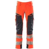 Mascot 19079-511 Broek met kniezakken Hi-Vis Rood/Donkermarine