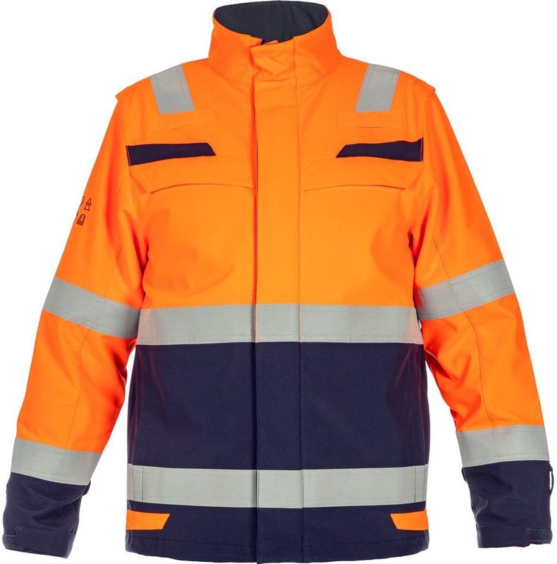 Hydrowear Multinorm Softshell Menorca Fluor Oranje/Marine maat S