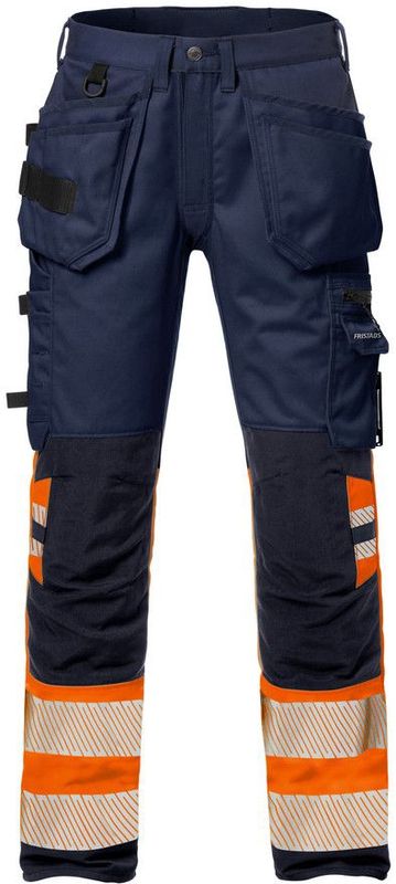 Fristads High vis werkbroek stretch klasse 1 2706 PLU Hi-Vis oranje/marineblauw maat C146