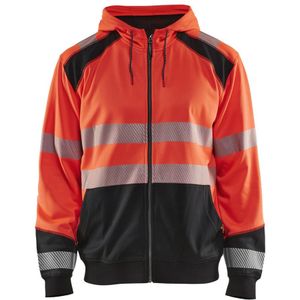 Blåkläder 3546-2528 Hooded sweatshirt High Vis High Vis Rood/Zwart maat XS