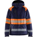 Blåkläder 4470-1977 Dames Winterjas High Vis Marineblauw/Oranje maat S