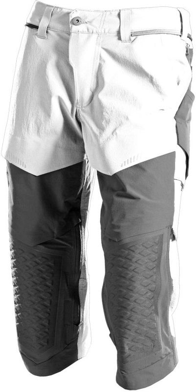 Mascot 22249-605 Driekwart broek met kniezakken Wit/Steengrijs maat C62