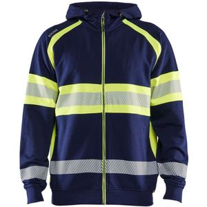 Blåkläder 3552-1158 High vis Hooded sweatshirt Marine/High Vis Geel