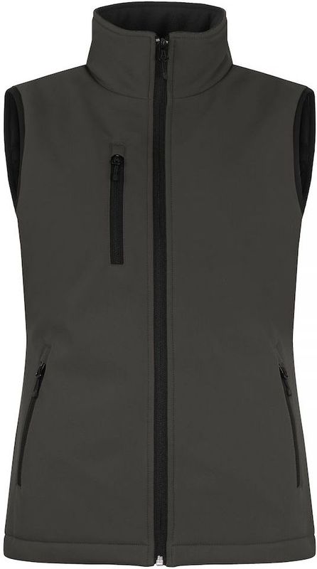 Clique Padded Hoody Softshell Bodywarmer Dames Donkergrijs maat XS