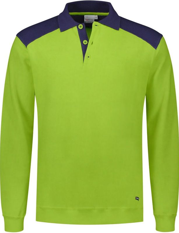 Santino Tesla Polosweater Lime / Real Navy maat S