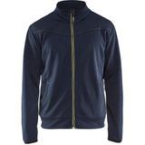 Blåkläder 3362-2526 Service sweatshirt met rits Donker marineblauw/High vis geel maat 4XL