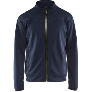Blåkläder 3362-2526 Service sweatshirt met rits Donker marineblauw/High vis geel maat 4XL