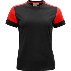 Printer T-Shirt Prime Lady Dames Zwart/Rood maat XL