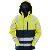 Snickers 1361 PROTECWORK WATERPROOF SHELL JACK  HIGH-VIS Klasse 3 High-Vis Geel/Marineblauw maat S