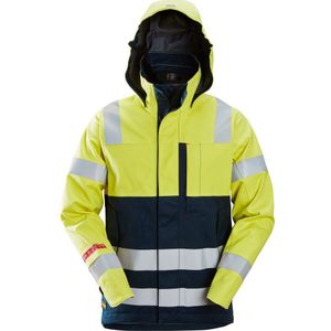 Snickers 1361 PROTECWORK WATERPROOF SHELL JACK  HIGH-VIS Klasse 3 High-Vis Geel/Marineblauw maat S