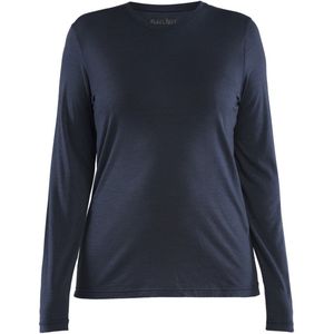 Blåkläder 3539-1743 Dames T-shirt met lange mouwen merinowol Donker marineblauw maat L