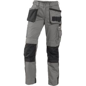 Dassy Seattle Women Tweekleurige holsterzakkenbroek met kniezakken voor dames Cementgrijs/Zwart maat 44