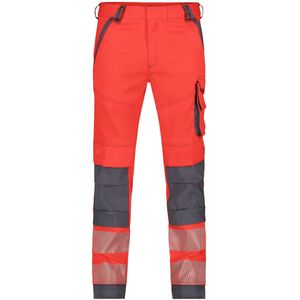 Dassy - Aruba Stretch - Hogezichtbaarheidsbroek - Fluorood/Cementgrijs - Maat 53