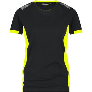 Dassy Tampico Women T-shirt voor dames Zwart/Fluogeel