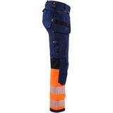 Blåkläder 7193-1642 Dames High Vis 4-weg stretch werkbroek Marineblauw/Oranje maat D18