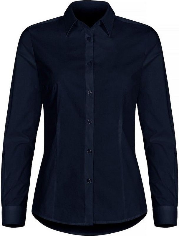 Clique - Stretch Shirt L/S - Donkerblauw - Dames
