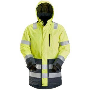 Snickers 1830 AllroundWork High-Vis Waterproof Parka KL 3 High-Vis Geel/Staalgrijs maat XXL