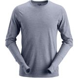 Snickers 2427 Wollen T-shirt met Lange Mouwen Donkerblauw melange