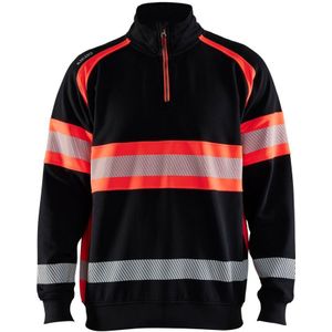 Blåkläder 3553-1158 Sweater High vis Zwart/High Vis Rood maat XL