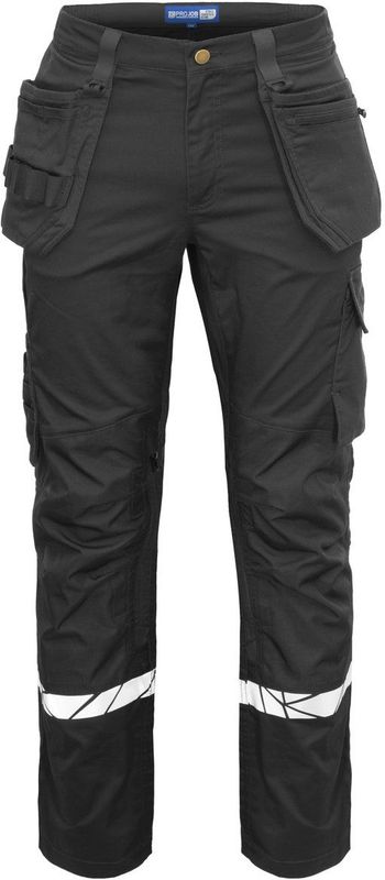 Projob 7509 Stretchbroek Met Kniezakken En Spijkerzakken Heren Zwart/Zwart maat C44