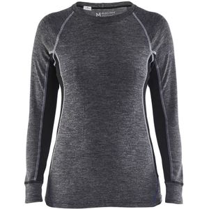 Bl�åkläder 7200-1732 Dames onderhemd, 100% Merino WARM Medium Grijs/Zwart maat XS