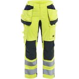 Blåkläder 7145-1512 Multinorm dames werkbroek stretch inherent High Vis Geel/Marineblauw maat C34