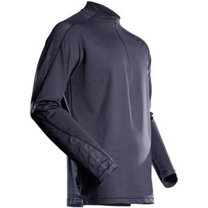Mascot 22681-618 T-shirt, lange mouwen korte rits Donkermarine maat XS