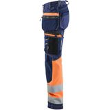 Blåkläder 7196-1370 Dames High Vis werkbroek met Stretch Marineblauw/Oranje maat C32