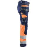 Blåkläder 7196-1370 Dames High Vis werkbroek met Stretch Marineblauw/Oranje maat C32