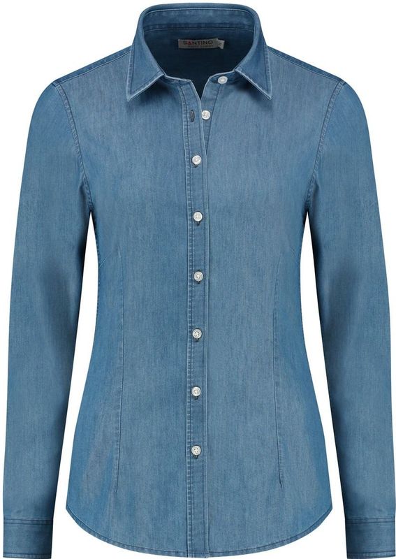 Santino Felix Ladies Shirt Washed Denim maat XS