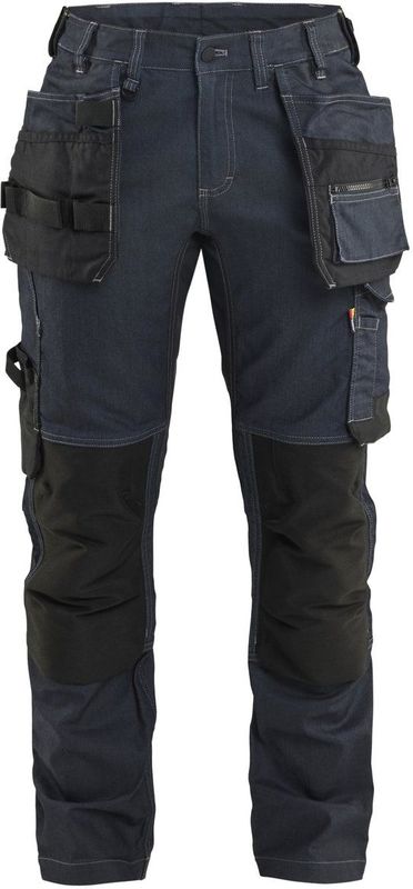 Blåkläder 7132-1141 Dames Werkbroek denim stretch met gereedschapszakken Marineblauw/Zwart maat C32