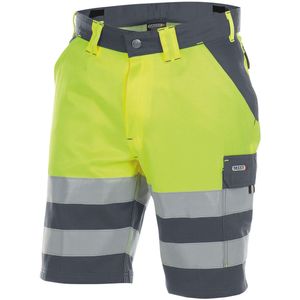 Dassy Venna Hogezichtbaarheidsshort Cementgrijs/Fluogeel maat 46