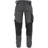 Dassy Dynax Women Werkbroek met stretch en kniezakken voor dames Antracietgrijs/Zwart