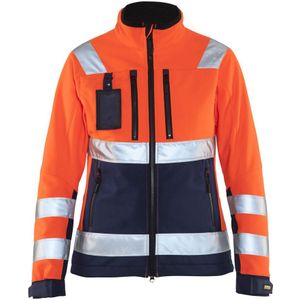 Blåkläder 4902-2517 Dames Softshell jack High Vis High Vis Oranje/Marineblauw maat S