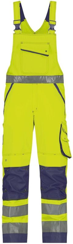 Dassy Malmedy Hogezichtbaarheidsbretelbroek met kniezakken Fluogeel/Marineblauw maat 44