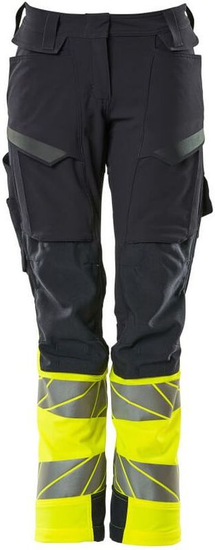 Mascot Accelerate Safe Broek met kniezakken 19178-511 - donkermarine/hi-vis geel