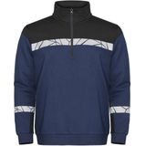 Projob 7102 Sweater Halve Ritssluiting Heren Marine/Zwart maat 4XL