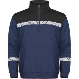 Projob 7102 Sweater Halve Ritssluiting Heren Marine/Zwart maat 4XL