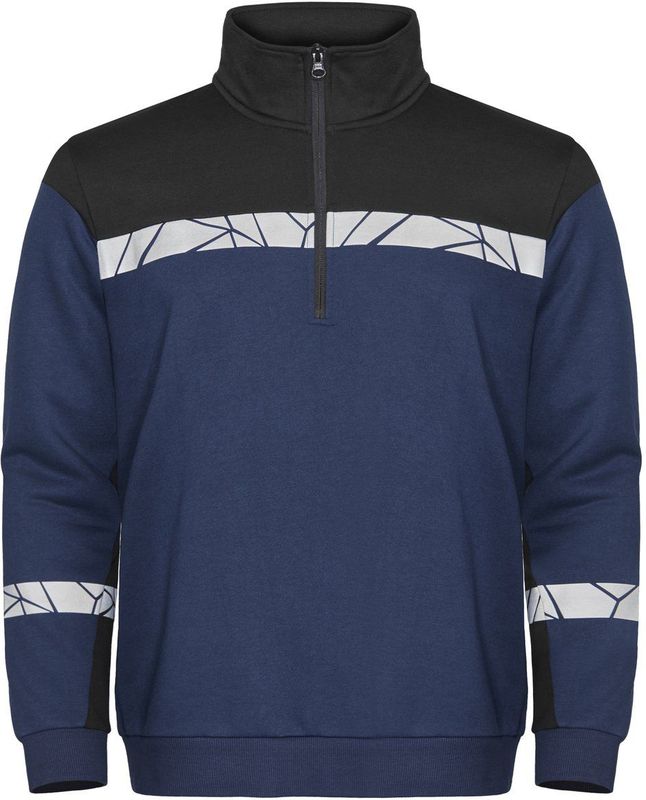 Projob 7102 Sweater Halve Ritssluiting Heren Marine/Zwart maat 4XL