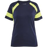 Blåkläder 3524-1030 Dames T-shirt Visible Marine/High Vis Geel