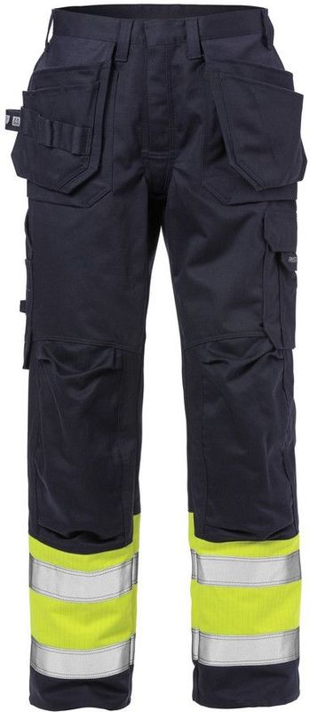 Fristads Flame high vis werkbroek klasse 1 2586 FLAM Hi-Vis geel/marineblauw maat C44