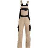 FHB Eckhard Tuinbroek Twill Beige-Zwart maat 86