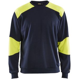 Blåkläder 3458-1762 Vlamvertragend sweatshirt Marine/High Vis Geel maat XL