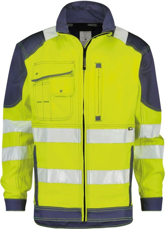 Dassy Orlando Hoge zichtbaarheidsvest Fluogeel/Marineblauw maat 2XL