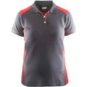 Blåkläder 3390-1050 Dames poloshirt piqué Grijs/Rood