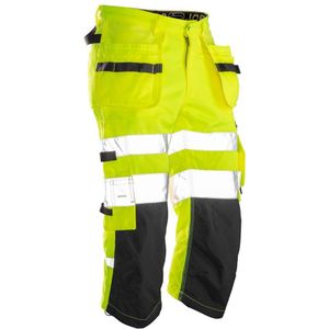 Jobman 2217 Hi-Vis Long Shorts Geel/Zwart maat D124