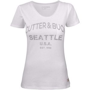 Cutter & Buck Pacific City T-Shirt Dames Wit/Grijs