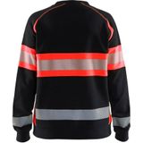Blåkläder 3409-1158 Dames Sweatshirt High Vis Zwart/High Vis Rood