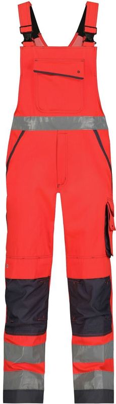 Dassy - Malmedy - Hogezichtbaarheidsbretelbroek - Fluorood/Cementgrijs - Maat 46